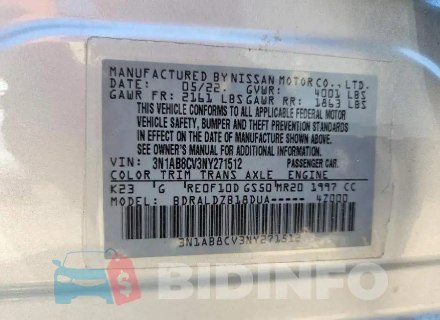 3N1AB8CV3NY271512 Photo# 12