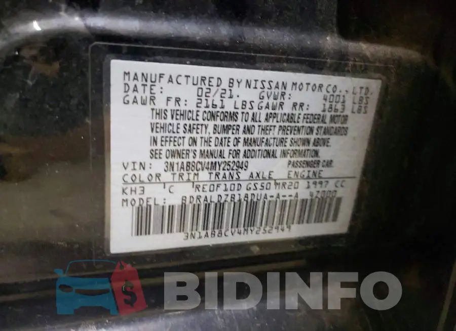 3N1AB8CV4MY252949 Photo# 12