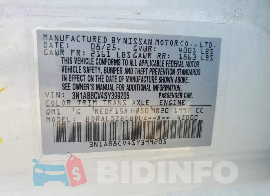 3N1AB8CV4SY399205 Photo# 12