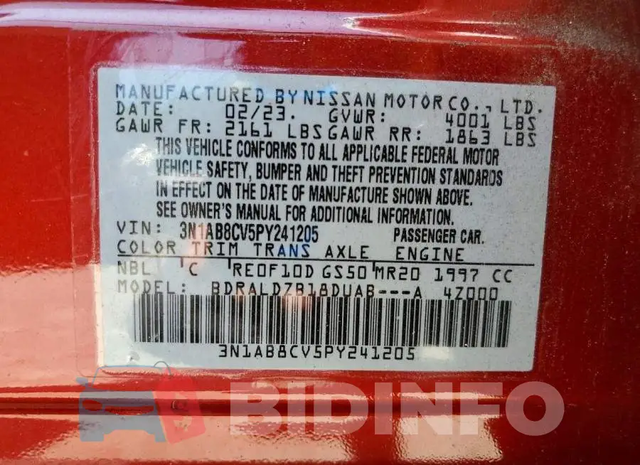 3N1AB8CV5PY241205 Photo# 12