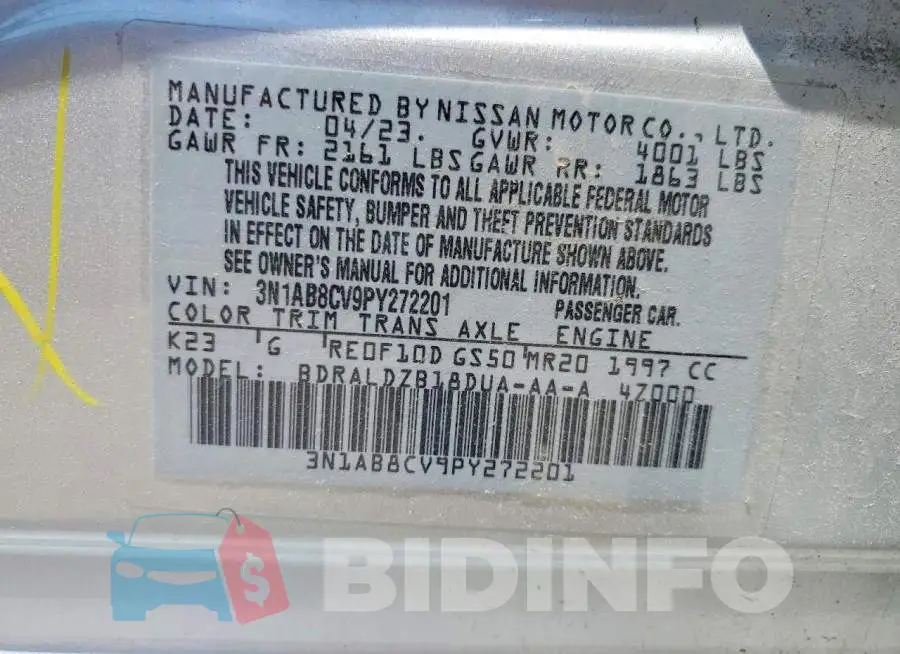 3N1AB8CV9PY272201 Photo# 12