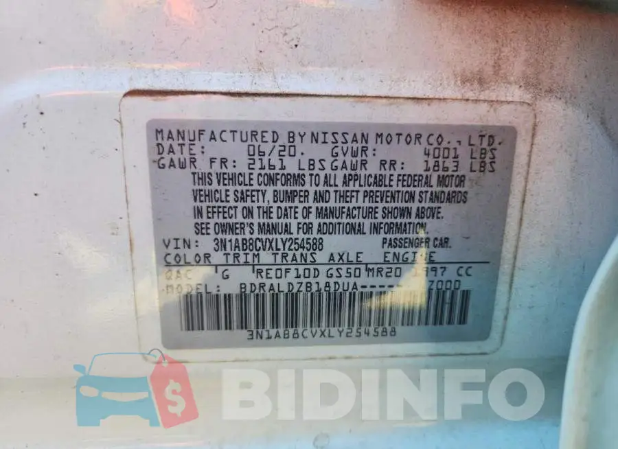 3N1AB8CVXLY254588 Photo# 12