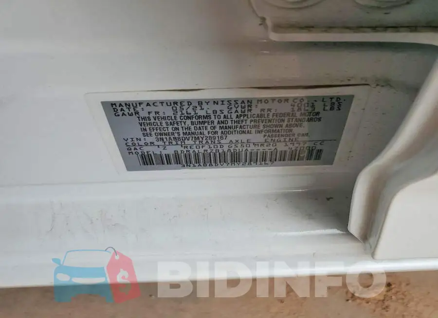 3N1AB8DV7MY289167 Photo# 13
