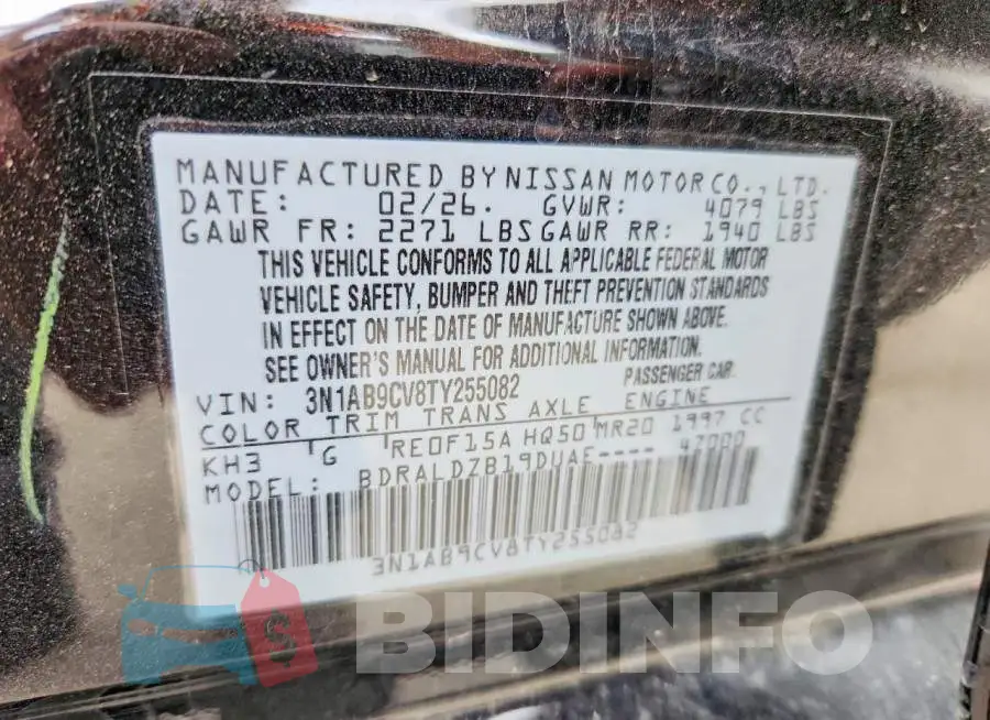 3N1AB9CV8TY255082 Photo# 12