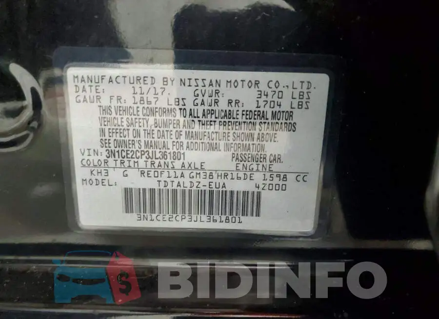 3N1CE2CP3JL361801 Photo# 12