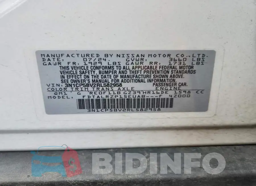 3N1CP5BV2RL582958 Photo# 13