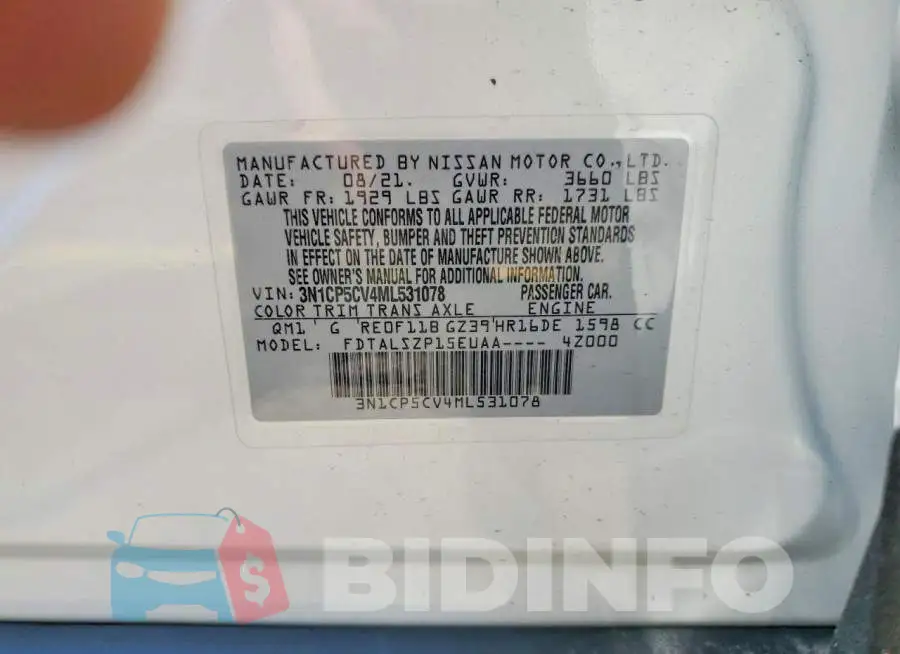 3N1CP5CV4ML531078 Photo# 13