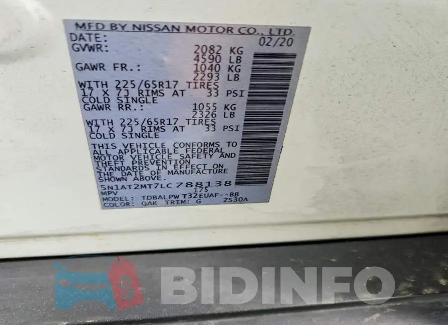 5N1AT2MT7LC788138 Photo# 14