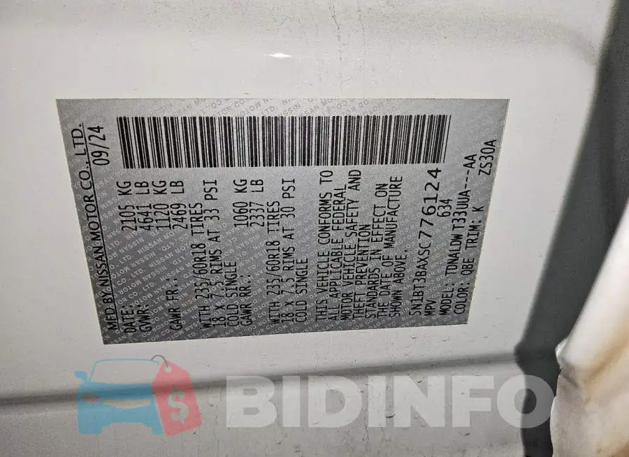 5N1BT3BAXSC776124 Photo# 13