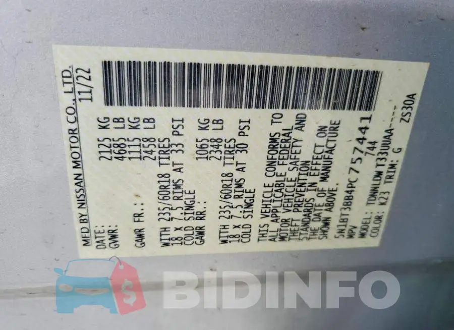 5N1BT3BB4PC757441 Photo# 13