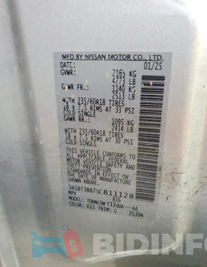 5N1BT3BB7SC811128 Photo# 14