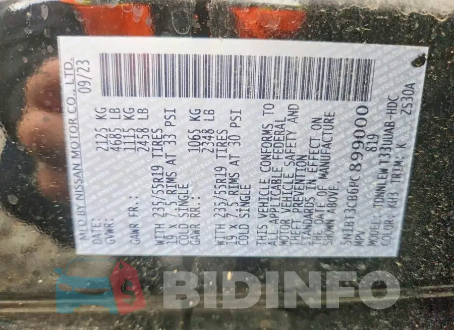 5N1BT3CB6PC899000 Photo# 13