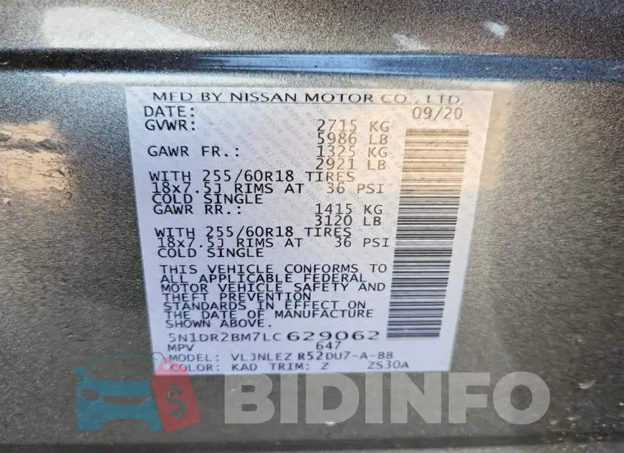 5N1DR2BM7LC629062 Photo# 13
