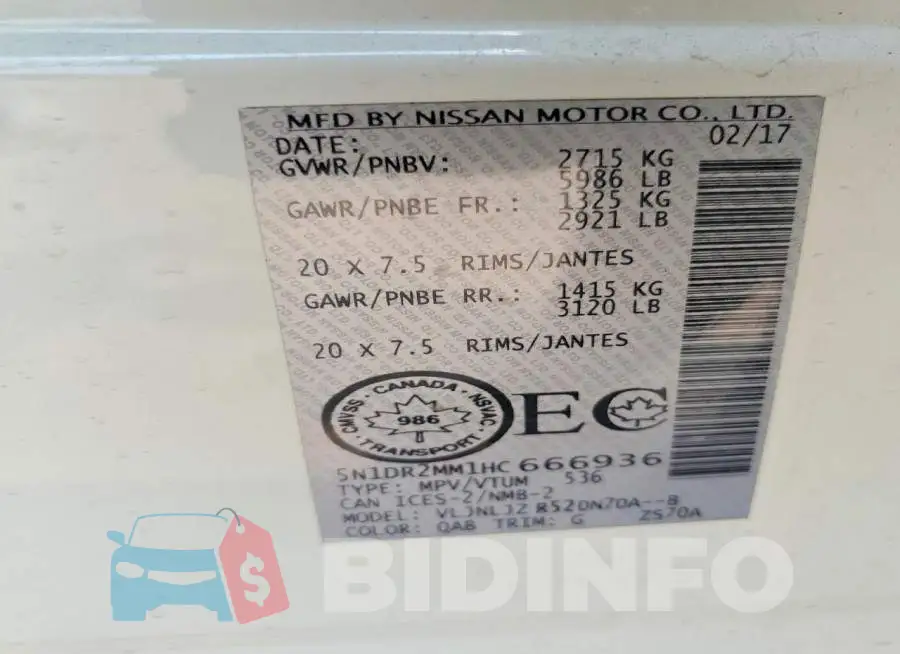 5N1DR2MM1HC666936 Photo# 13