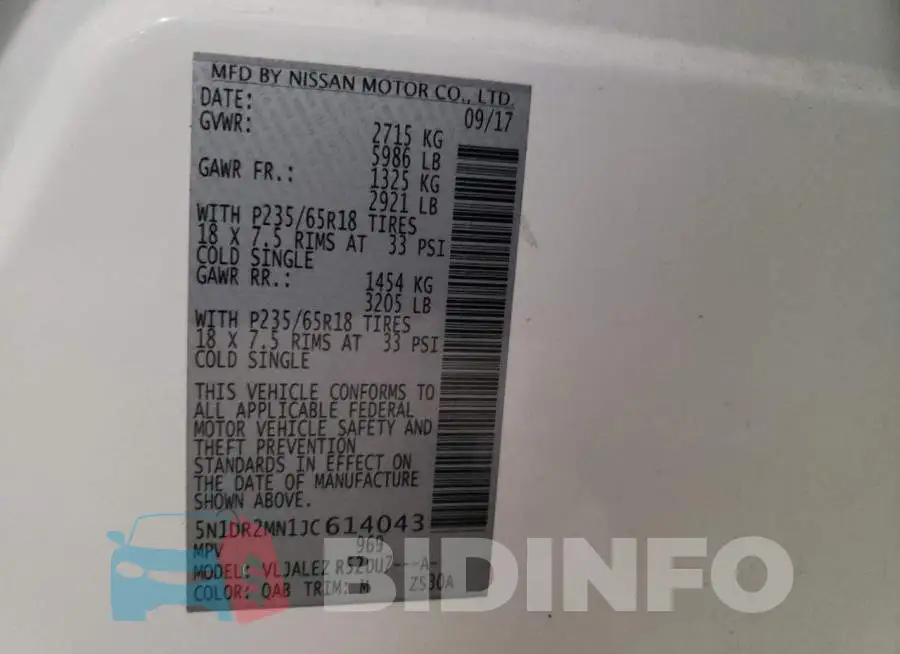 5N1DR2MN1JC614043 Photo# 13