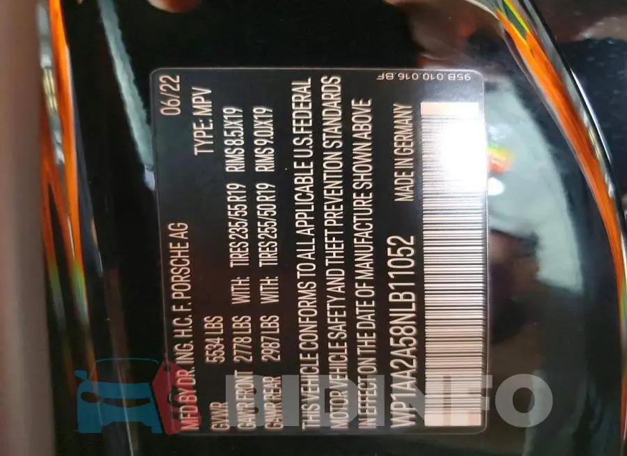 WP1AA2A58NLB11052 Photo# 13