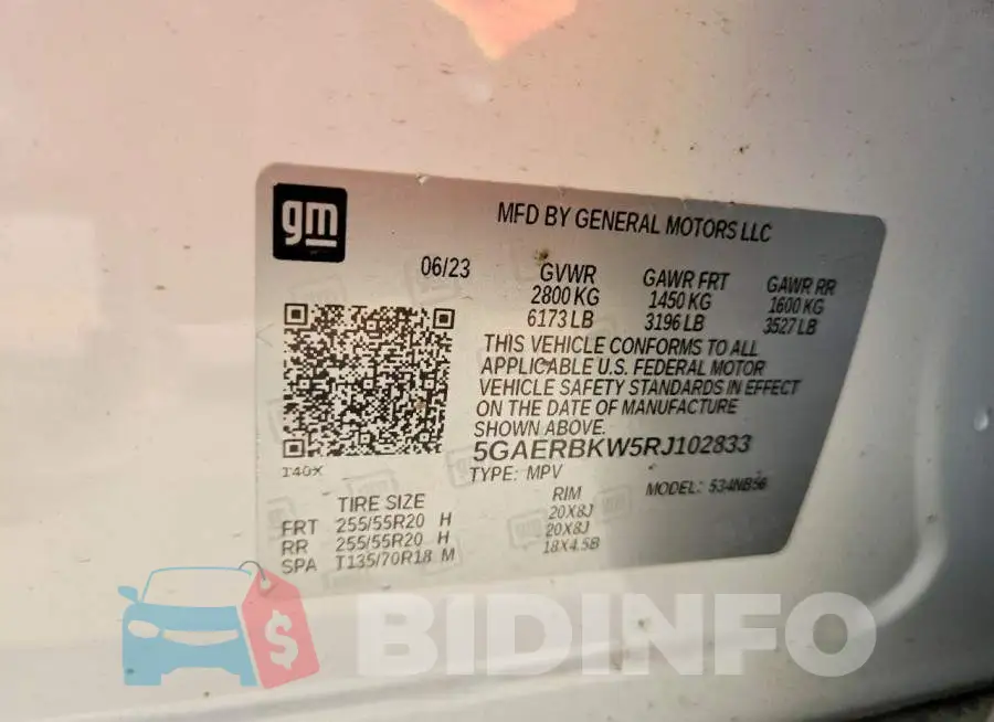 5GAERBKW5RJ102833 Photo# 13