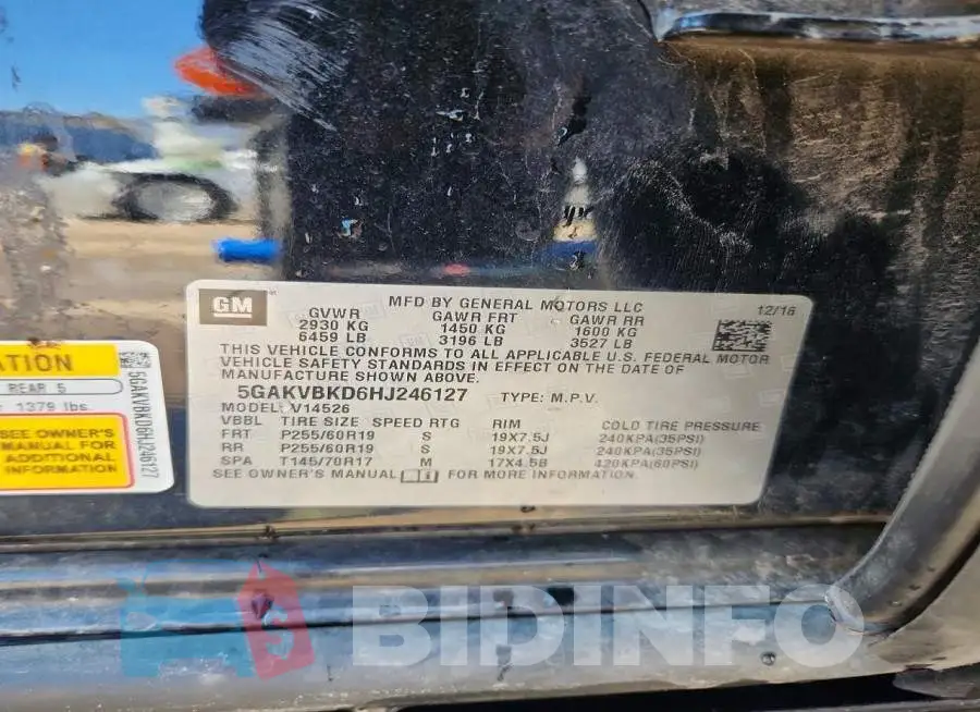 5GAKVBKD6HJ246127 Photo# 13