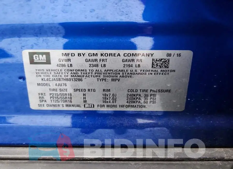 KL4CJASB7HB013286 Photo# 13