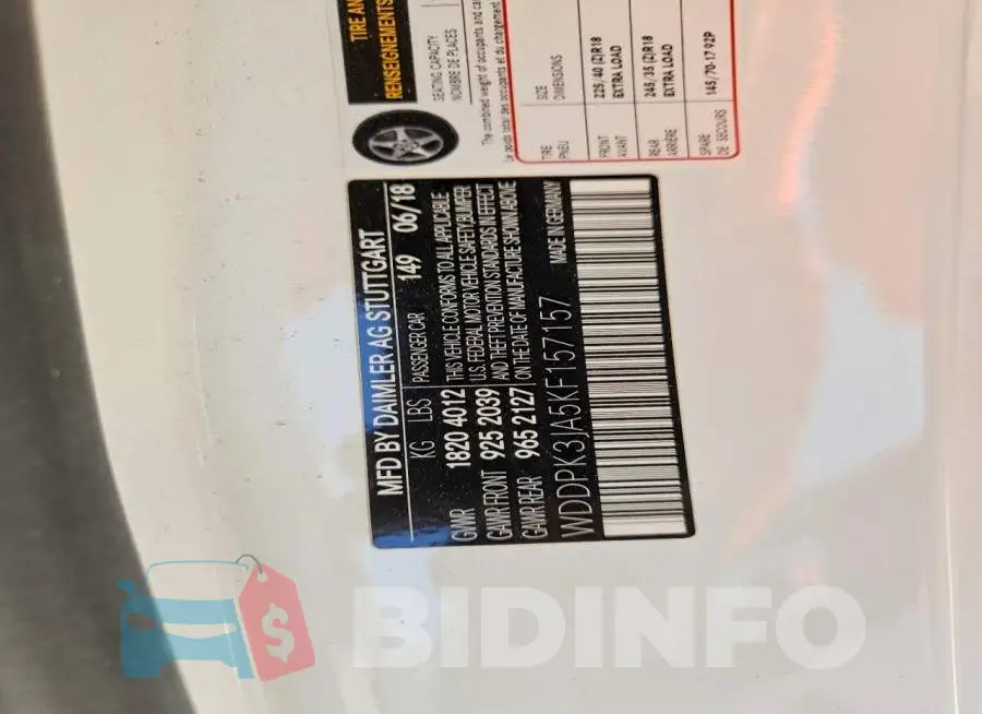WDDPK3JA5KF157157 Photo# 12