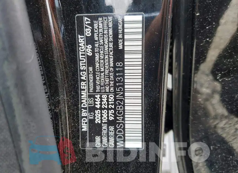 WDDSJ4GB2JN513118 Photo# 13
