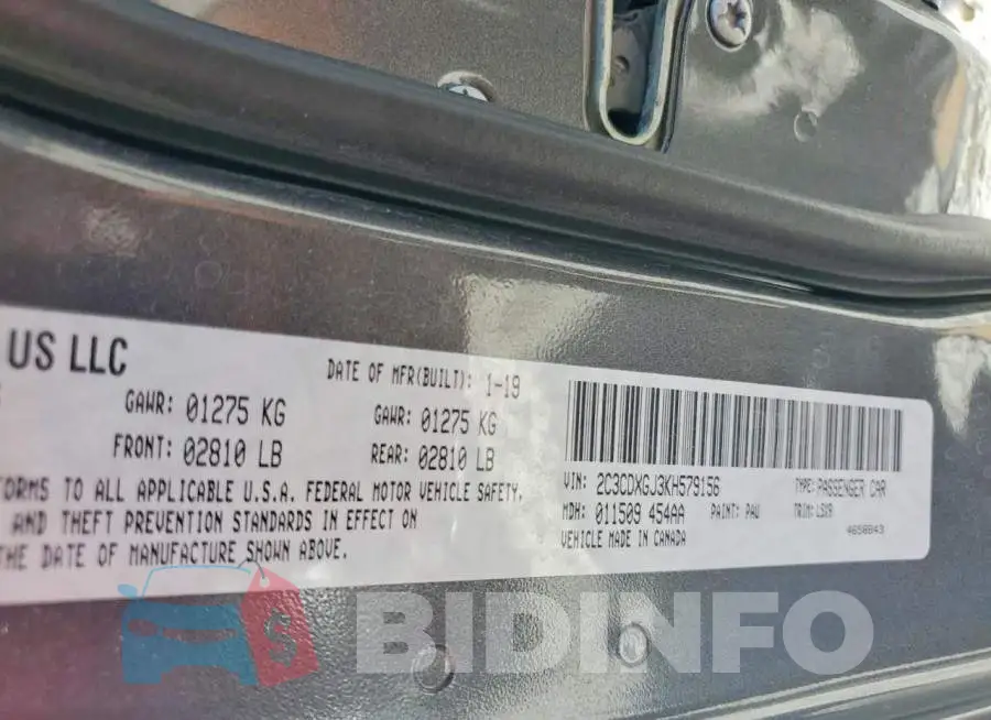 2C3CDXGJ3KH579156 Photo# 12