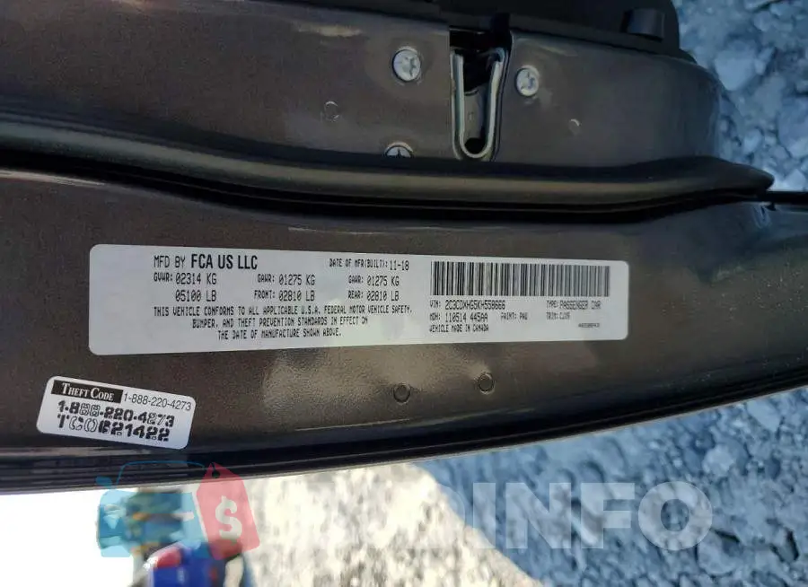 2C3CDXHG5KH558666 Photo# 13
