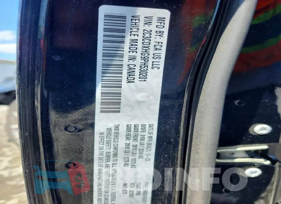 2C3CDXHG9PH530201 Photo# 12