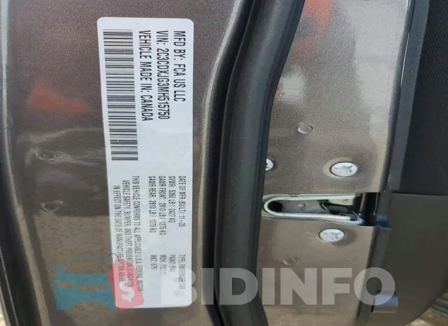 2C3CDXJG3MH515750 Photo# 13