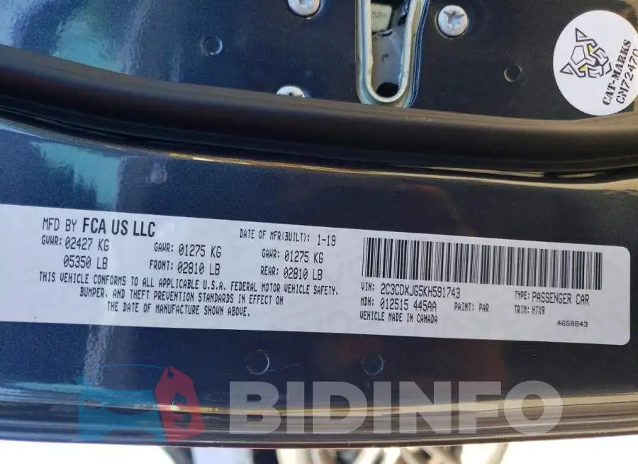 2C3CDXJG5KH591743 Photo# 12