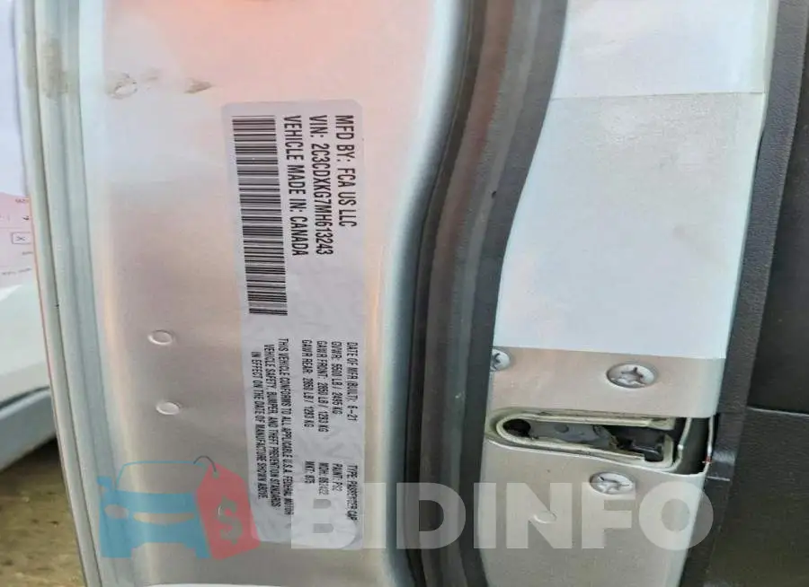 2C3CDXKG7MH613243 Photo# 12