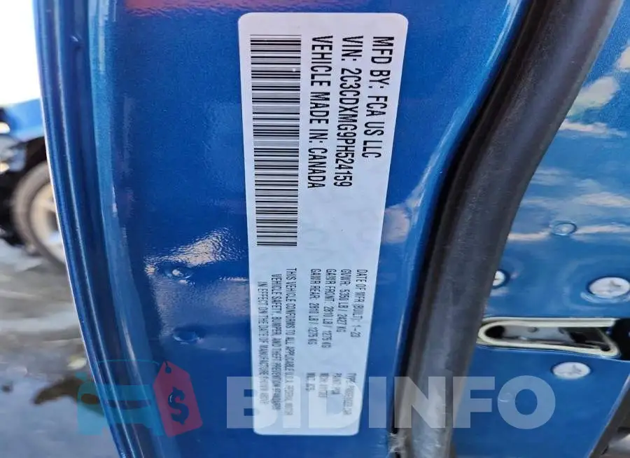 2C3CDXMG9PH524159 Photo# 12