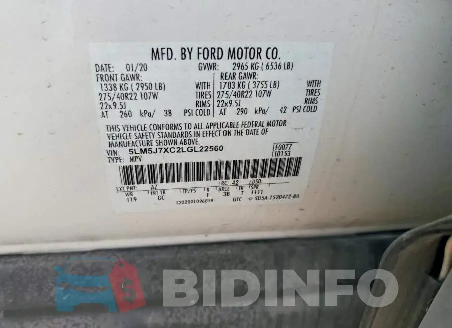 5LM5J7XC2LGL22560 Photo# 12