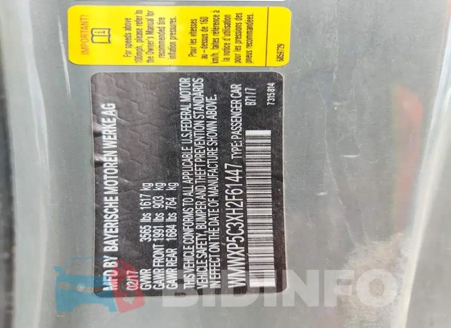 WMWXP5C3XH2F61447 Photo# 12