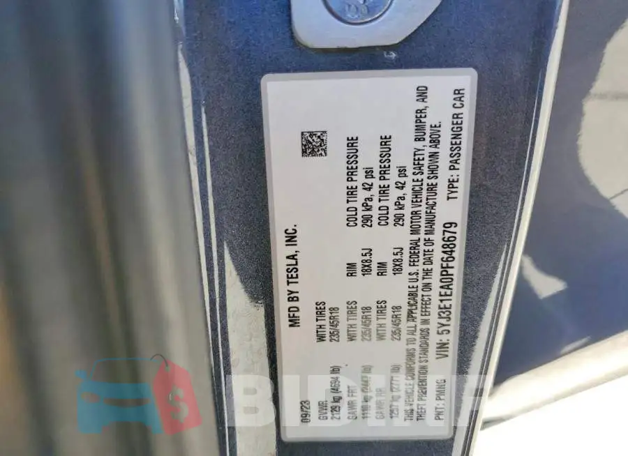 5YJ3E1EA0PF648679 Photo# 12
