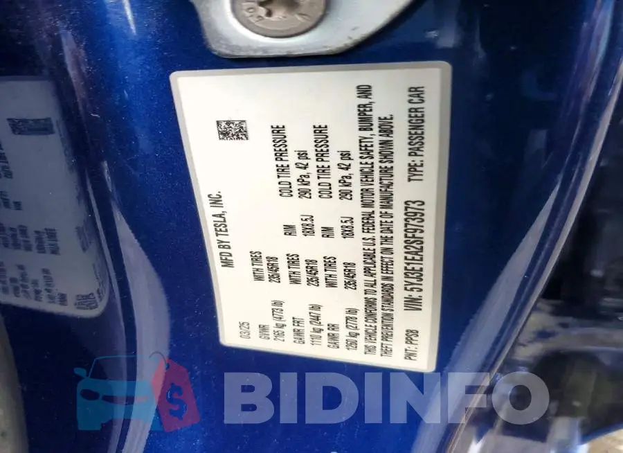 5YJ3E1EA2SF973973 Photo# 13