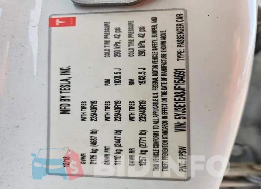 5YJ3E1EA8JF154691 Photo# 12