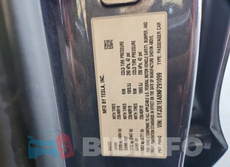 5YJ3E1EA8NF291099 Photo# 12