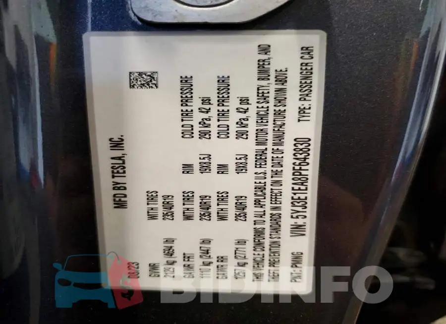 5YJ3E1EA8PF643830 Photo# 12