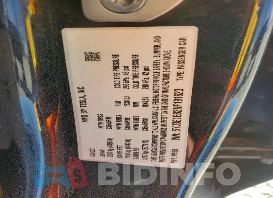 5YJ3E1EB2NF191623 Photo# 12