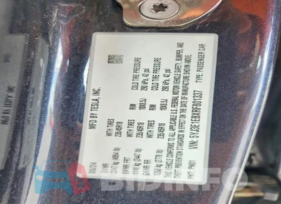 5YJ3E1EBXRF801337 Photo# 12