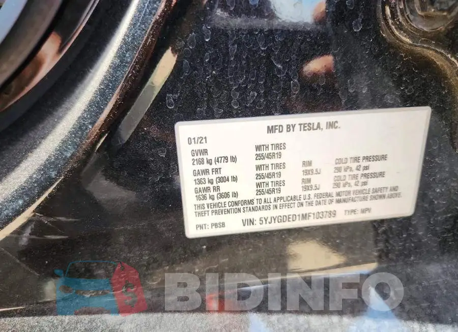 5YJYGDED1MF103789 Photo# 13
