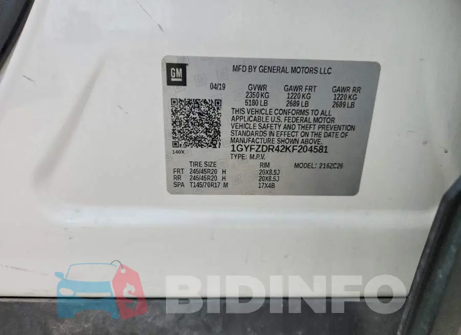 1GYFZDR42KF204581 Photo# 12