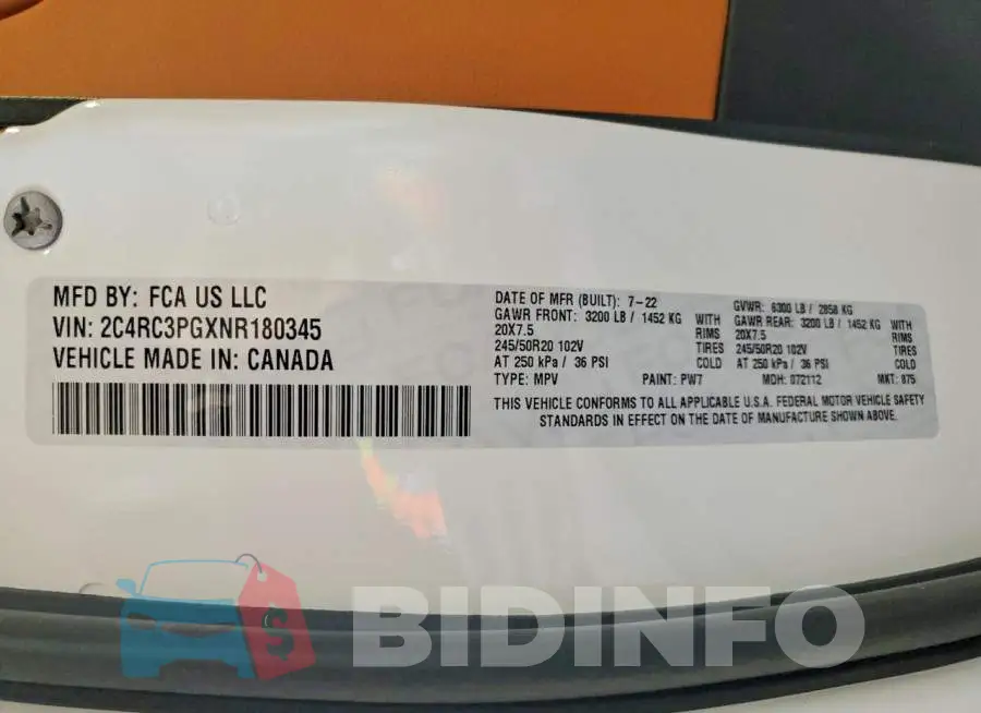 2C4RC3PGXNR180345 Photo# 13