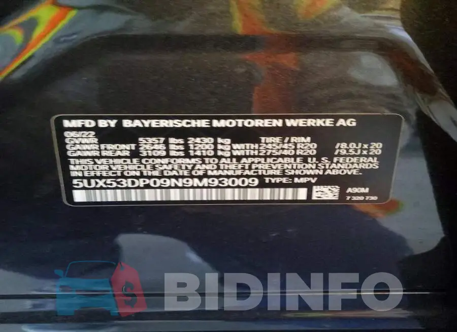 5UX53DP09N9M93009 Photo# 14