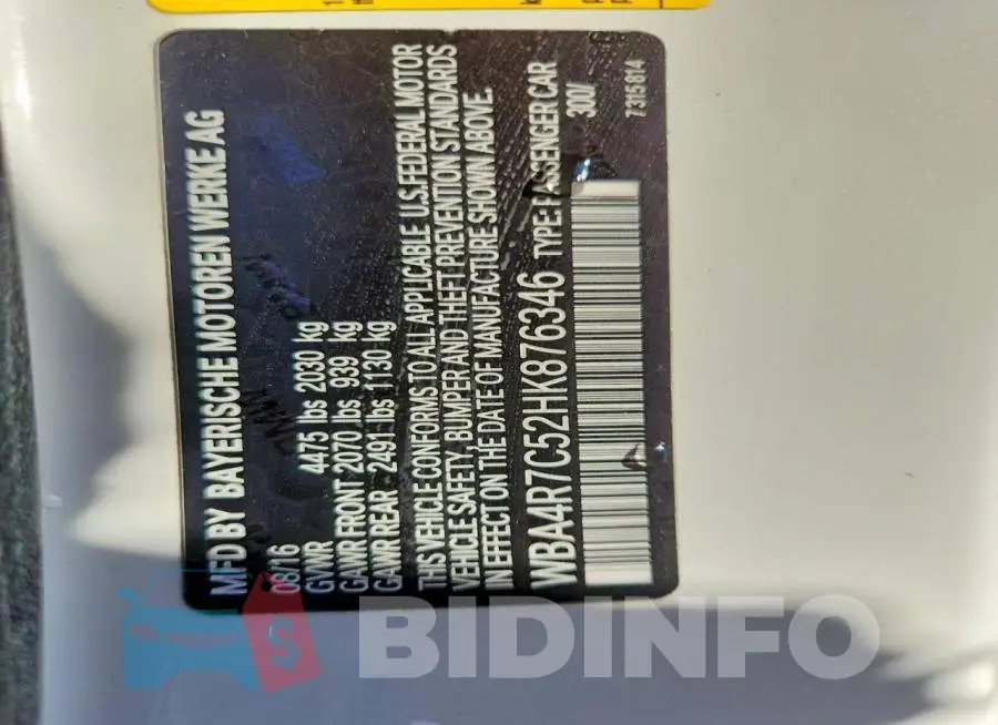 WBA4R7C52HK876346 Photo# 12
