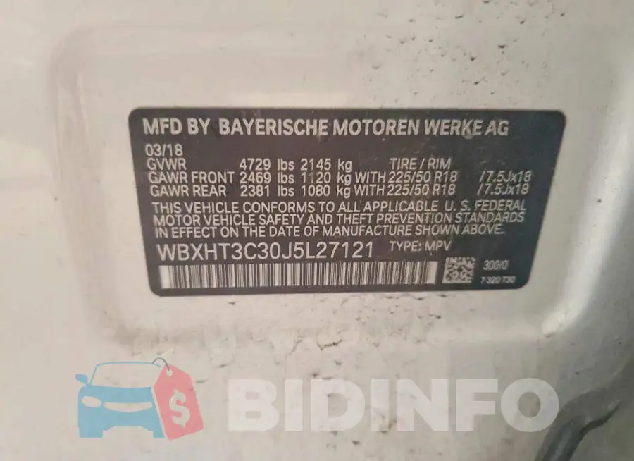 WBXHT3C30J5L27121 Photo# 13