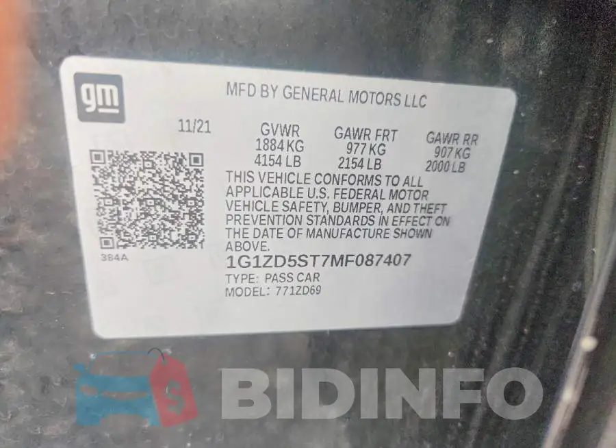 1G1ZD5ST7MF087407 Photo# 12