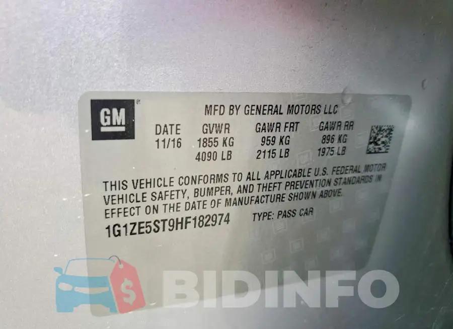 1G1ZE5ST9HF182974 Photo# 12