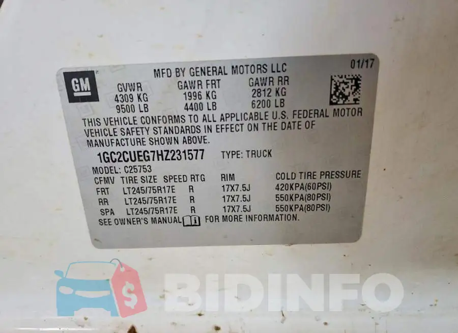 1GC2CUEG7HZ231577 Photo# 12